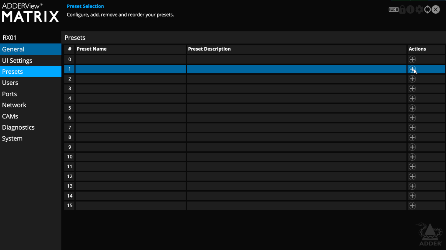 Add Preset