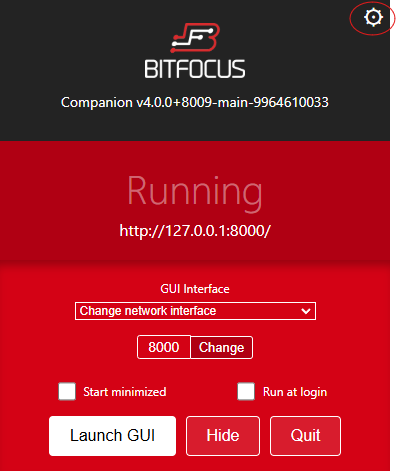 Companion Dev Settings
