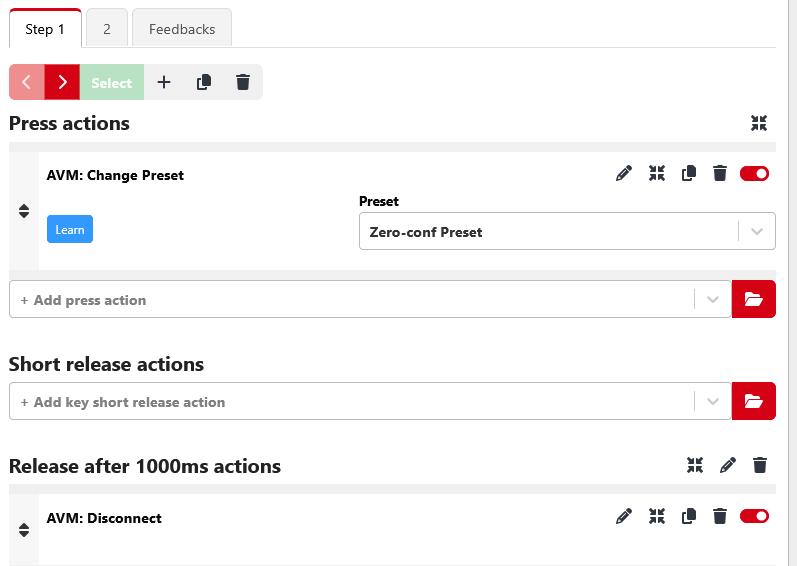 Buttons Delay Actions