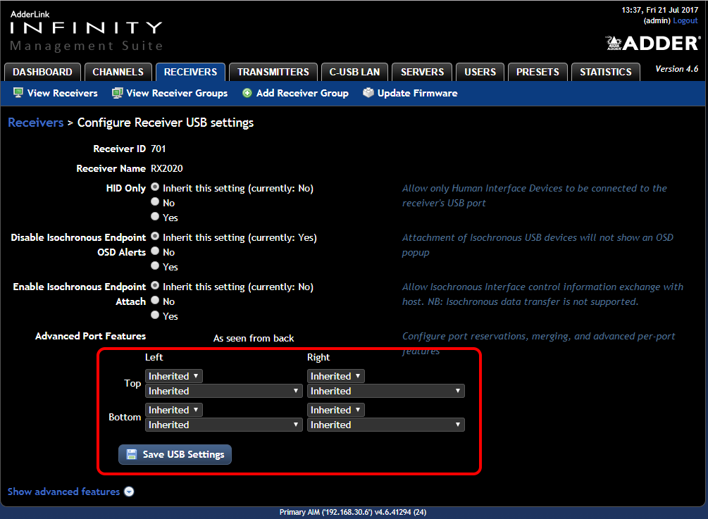 Infinity AdvancedUSB14