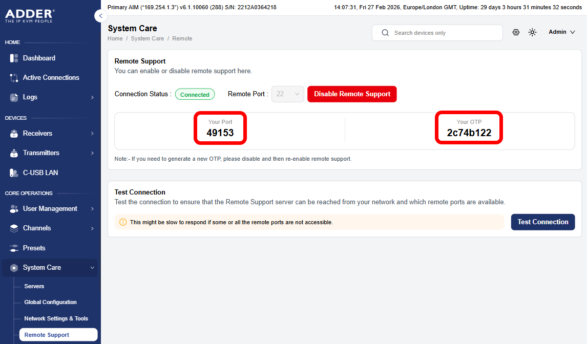 Remote Support   Connection
