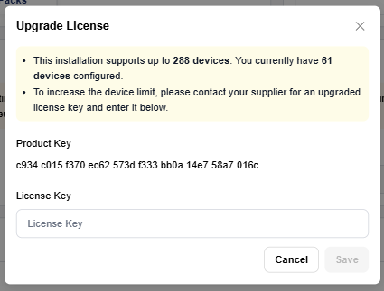 GlobalConfiguration UpgradeLicense2