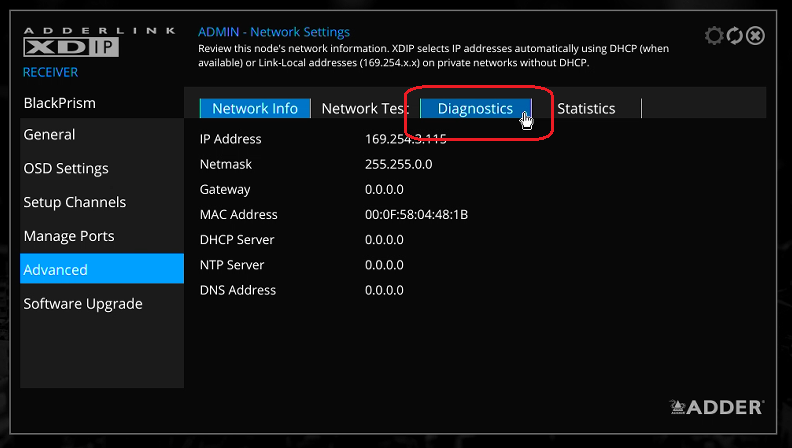 4XDIP Receiver Diagnostics