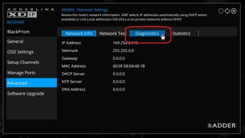 4XDIP Receiver Diagnostics