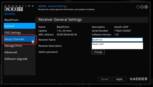 6XDIP Receiver Channels