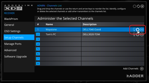 7XDIP Receiver Channels 2