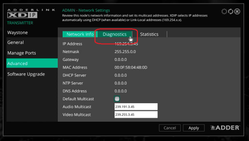 91XDIP Transmitter Diagnostics