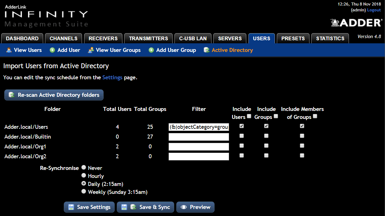 Import Group Filter