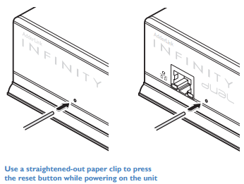 Infinity Factory Reset Endpoint Manually